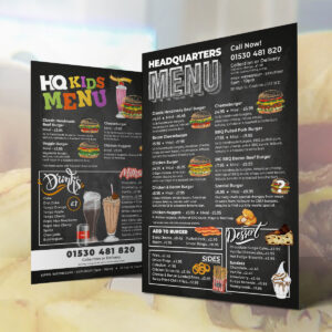 HQ Diner Menu Flyers - Michael Webster Graphic Designer