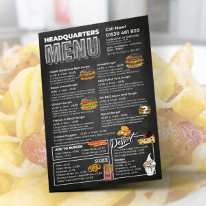 HQ Diner Menu Flyers - Michael Webster Graphic Designer