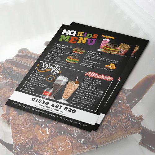 HQ Diner Menu Flyers - Michael Webster Graphic Designer