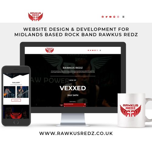 Rawkus Redz Band Website - Michael Webster Graphic Designer